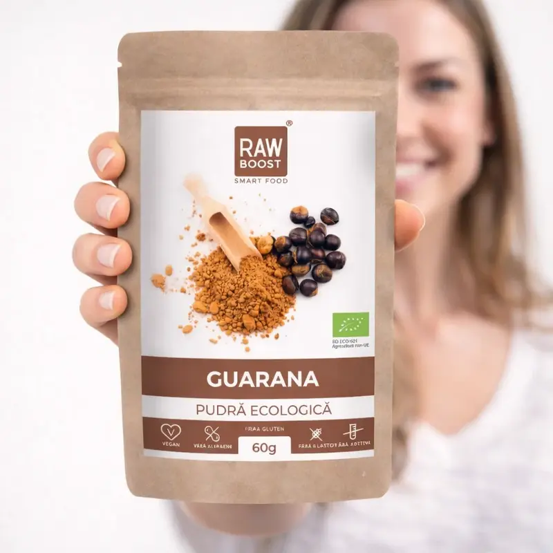 Guarana Pudră ECO - Energie, Scădere în Greutate, 60g | Rawboost