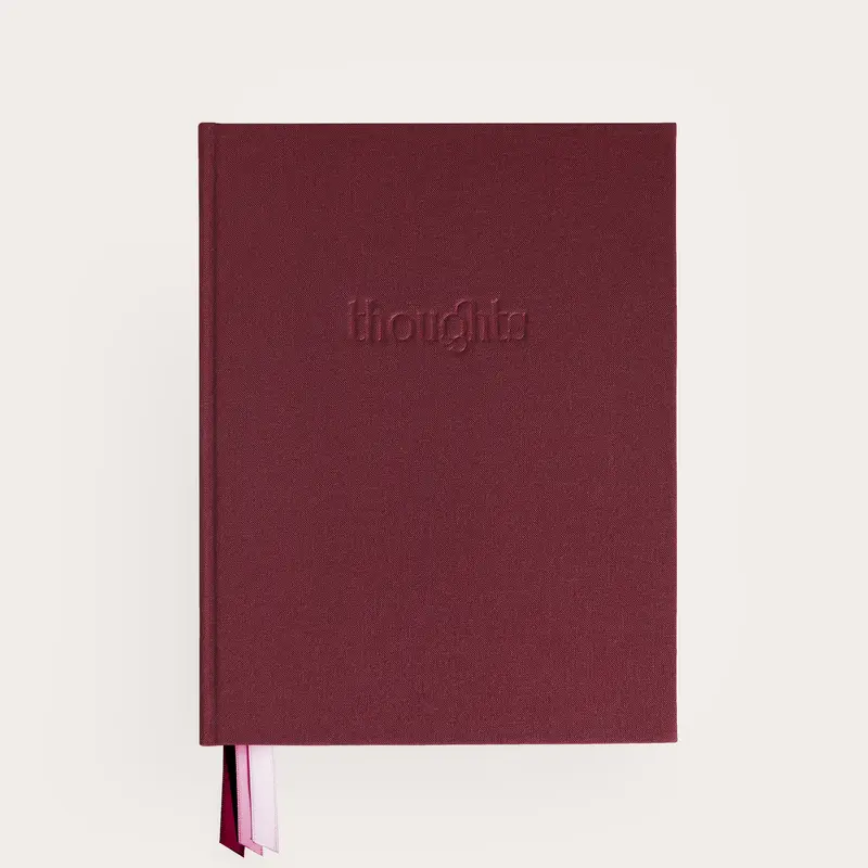 Handbound Journal - THOUGHTS - Burgundy