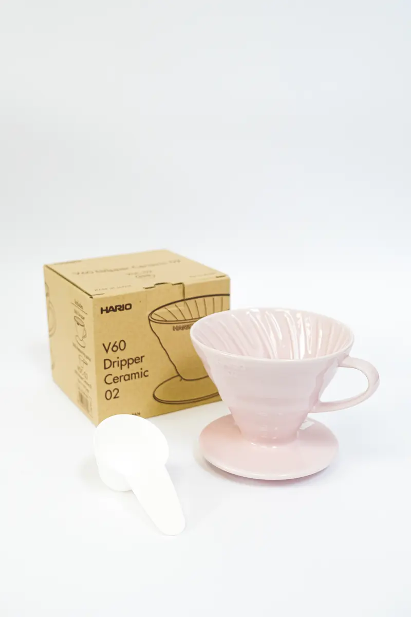 Hario V60-02 Ceramic Coffee Dripper (Pink, Light Blue, Turquoise)