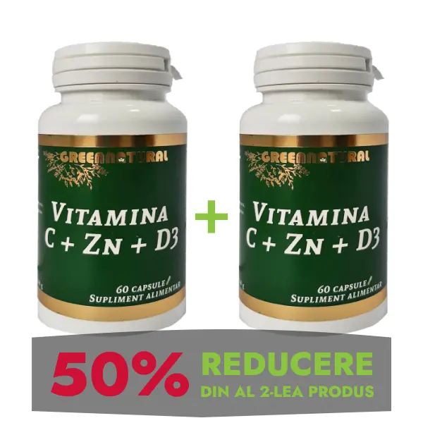 Health box Vitamina C + Zn + D3 120cps Greennatural