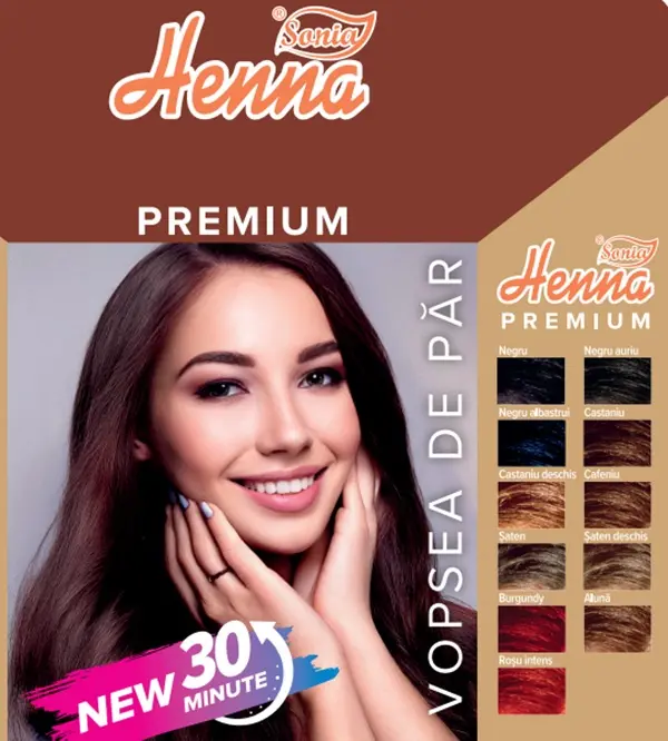 Henna premium castaniu 60 g – Henna Sonia - Pe nuanța ta