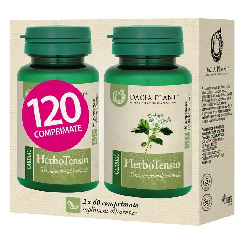 HerboTensin 120 comprimate, 2 × 60 – Dacia Plant