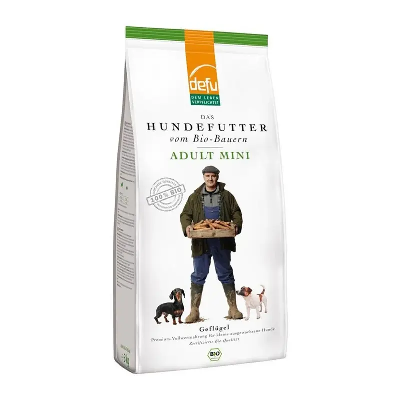 Hrana uscata pentru caini adult talie mica cu carne de pui, bio, 800g, Defu