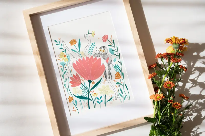 Ilustrație originală - Printre Flori