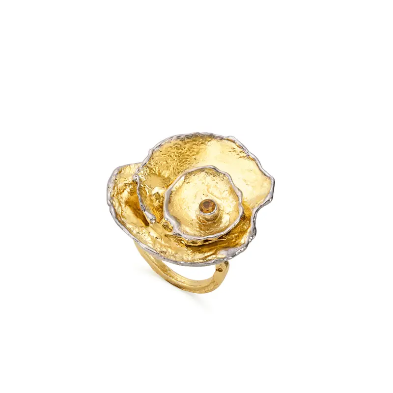 Inel BLOOM Inner Flame placat cu aur piesa unicat