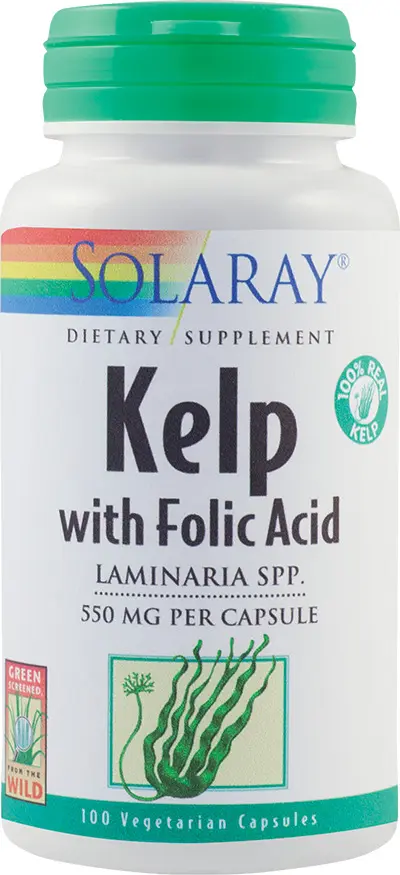 Kelp 550 mg cu acid folic 100 capsule vegetale – Secom
