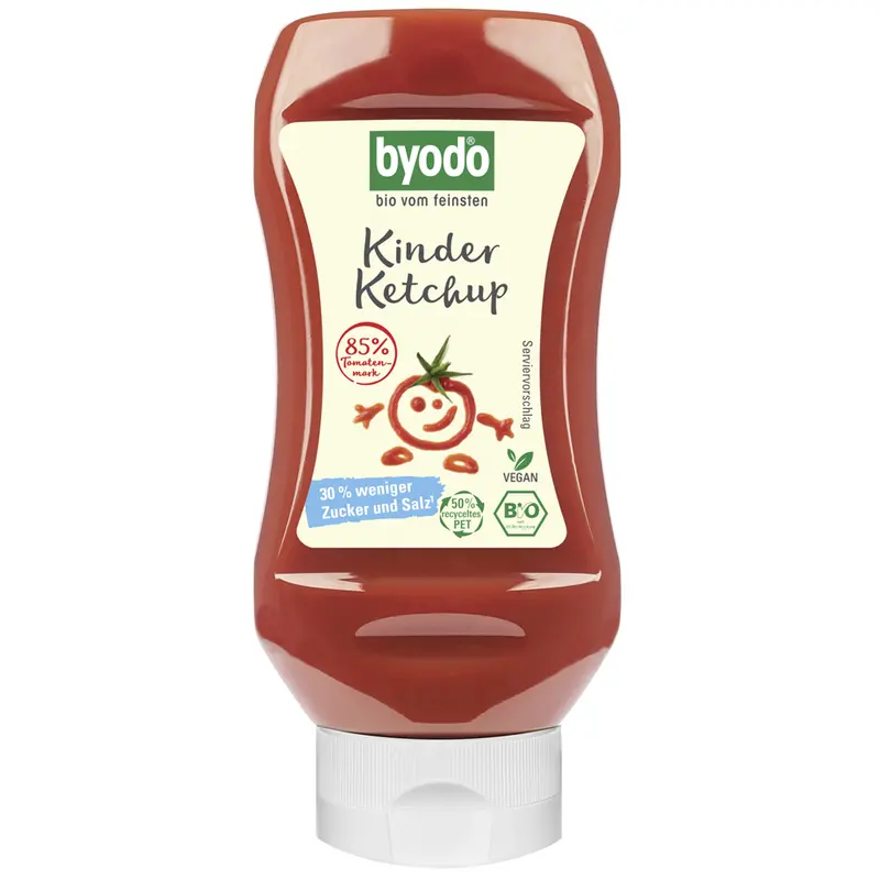 Ketchup Bio pentru Copii 85% Rosii Indulcit cu Agave Byodo 300 ml