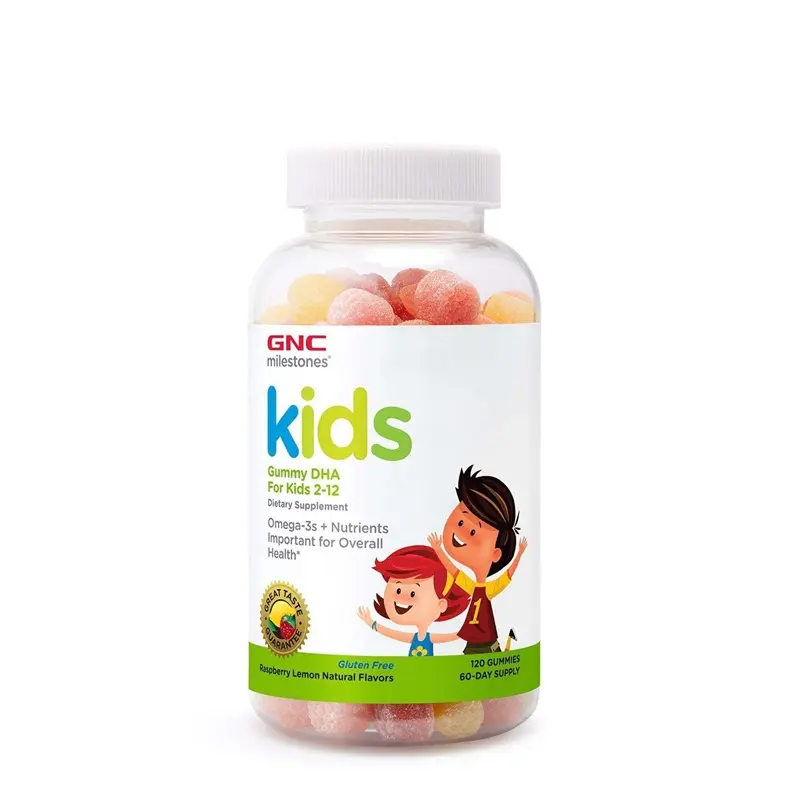 Kids DHA zmeură și lămâie 120 jeleuri – GNC Milestones