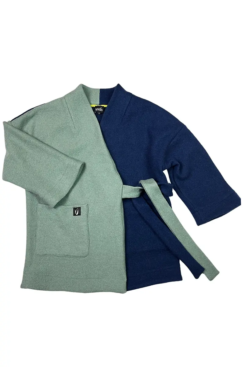 Kimono lână fiartă - bicolor