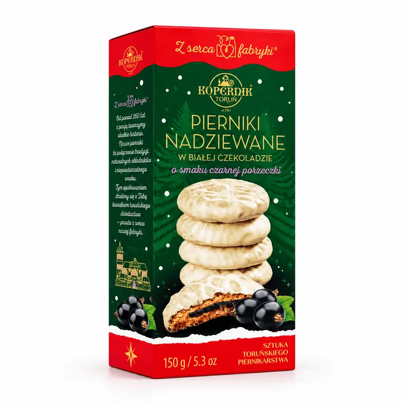 Kopernik turtă dulce cu ciocolată albă și coacăze 150g - Ediție de Crăciun