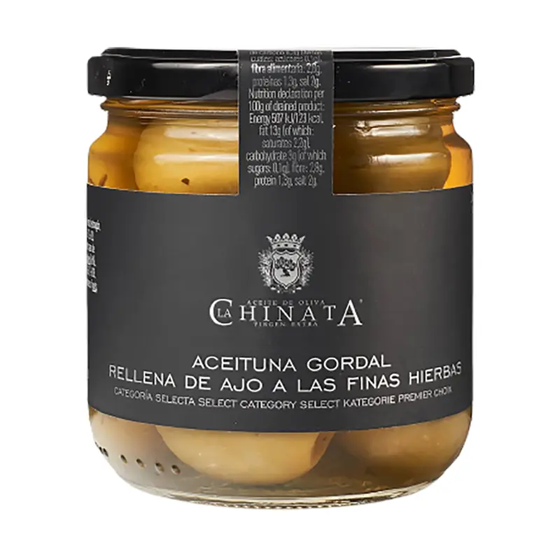 La Chinata măsline Gordal cu usturoi și ierburi aromatice 340g