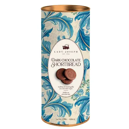Lady Joseph biscuiți în cutie cadou cu ciocolată neagră 130g