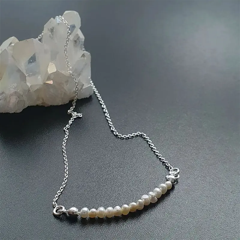 Lantisor argint cu perle naturale | Whispering Pearls |