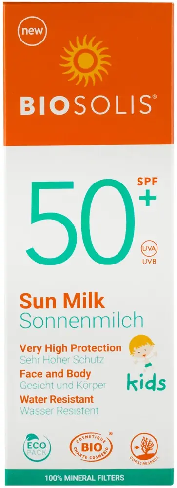 Lapte de soare cu protectie solara pentru copii, SPF 50+, 100ml Biosolis