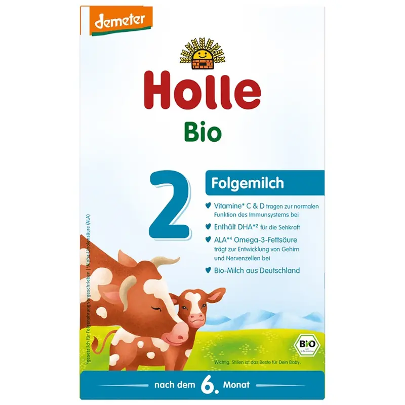 Lapte praf bio de vaca pentru sugari 6 luni Formula 2 demeter, 600g | Holle