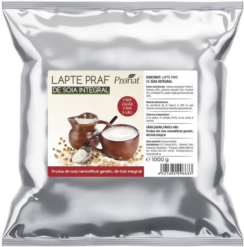 Lapte praf de soia, 1kg Pronat