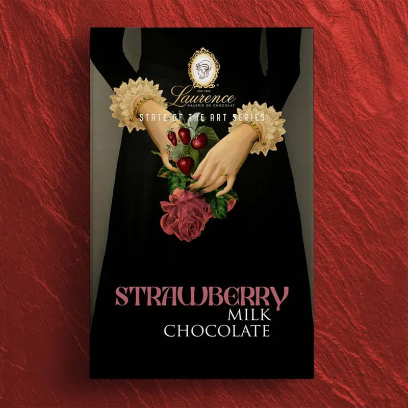 Laurence Chocolate ciocolată cu lapte 44% cacao cu căpșuni 80g