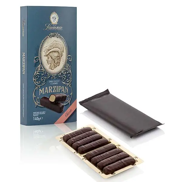 Laurence Chocolate ciocolată cu martipan cu topping de ciocolată neagră 140g
