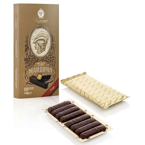 Laurence Chocolate ciocolata cu martipan si portocale 140g