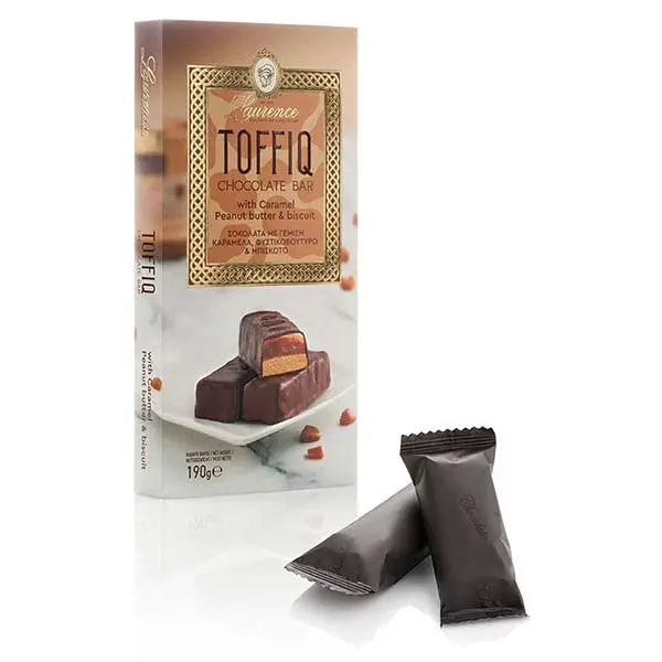 Laurence Chocolate ciocolata umpluta cu caramel, unt de arahide si biscuiti 190g