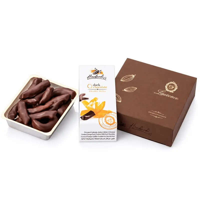 Laurence Chocolate coaja de portocală confiată în ciocolată neagră 140g