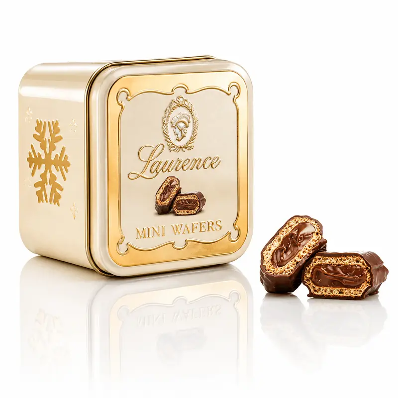 Laurence Chocolate cutie cadou cu mini napolitane 170g - Editie de Craciun