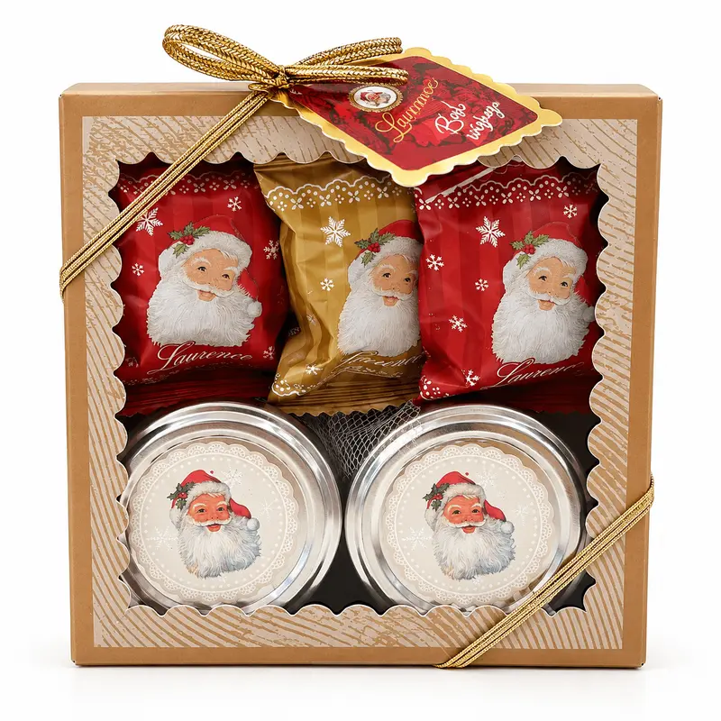 Laurence Chocolate cutie cadou de Crăciun cu mini napolitane și pralină de migdale 142g