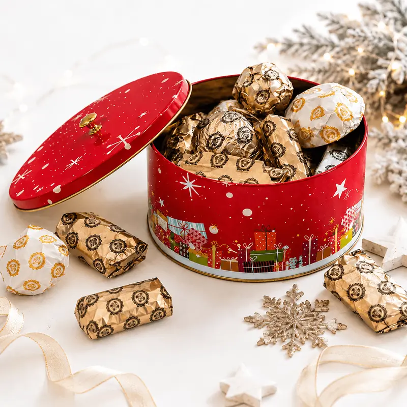 Laurence Chocolate cutie metalica umpluta cu praline asortate 500g