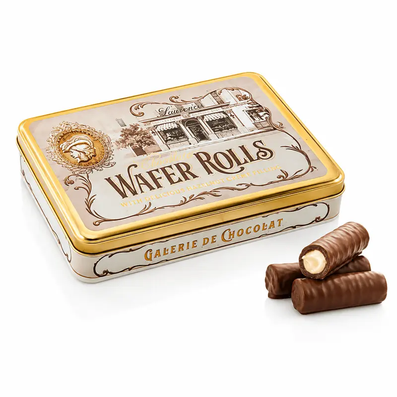 Laurence Chocolate napolitane cu unt în cutie metalică