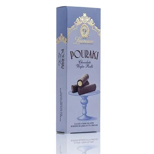 Laurence Chocolate Pouraki cu ciocolată și cu cremă albă de alune 110g