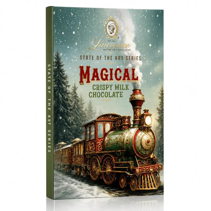 Laurence Chocolate tableta de ciocolata crocanta cu lapte si migdale 80g - Editie de Craciun