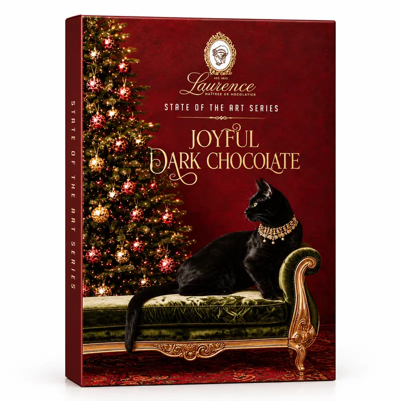 Laurence Chocolate tableta de ciocolata neagra 80g - Editie de Craciun