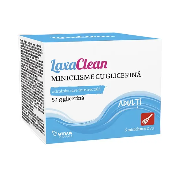 LaxaClean miniclisme glicerină 5,1 g adulți 6 buc – Viva Pharma