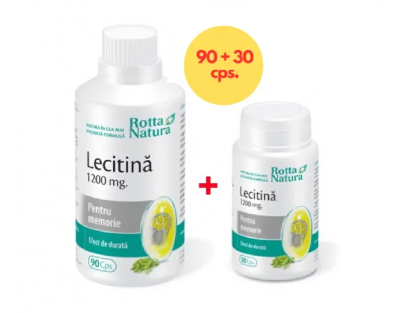 Lecitină 1200 mg 90 + 30 capsule, pachet promo – Rotta Natura