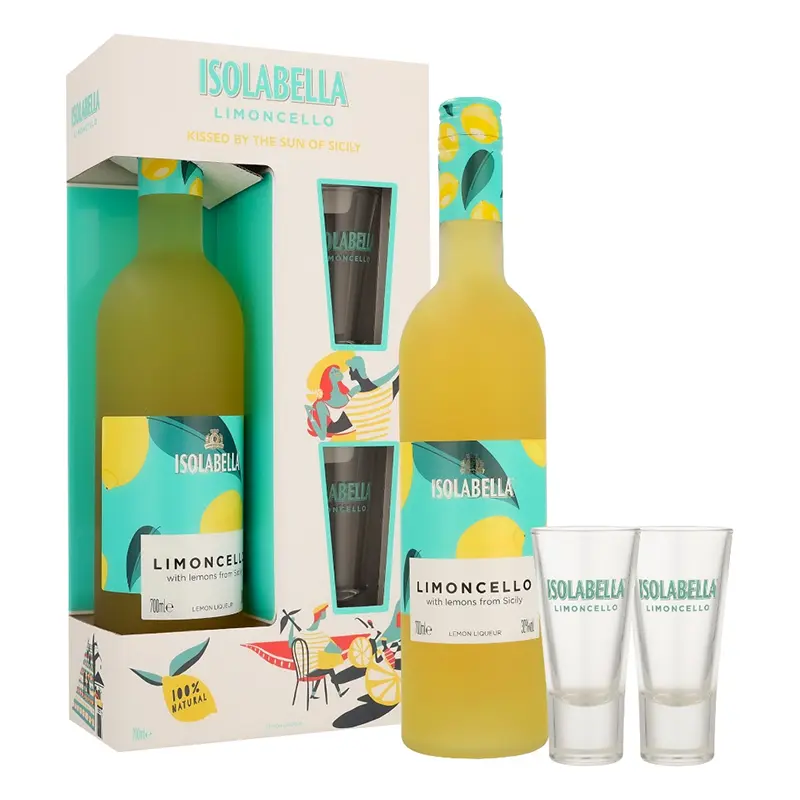 Lichior Isolabella Limoncello 30% 0.7L + 2 pahare