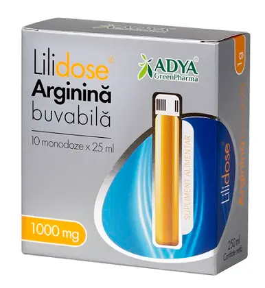 Lilidose Arginină 1000 mg 10 monodoze x 25 ml – Adya Green