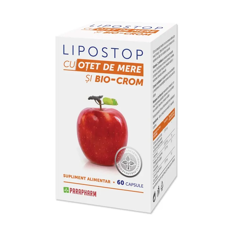 Lipostop cu oțet de mere și bio-crom 60 capsule – Quantum Pharm
