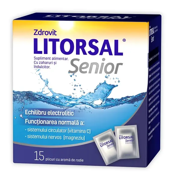 Litorsal Senior cu aromă de rodie 15 plicuri – Zdrovit