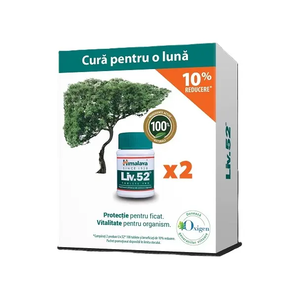 Liv.52 pachet 2 x 100 tablete – Himalaya - Ficat și digestie