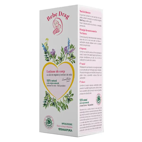 Lotiune de Corp "Bebe Drag" cu Ulei de Migdale si Extract de Ovaz, 250 ml
