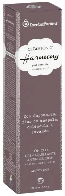 Lotiune tonica si demachiant bio pentru fata, ochi si buze, Cleantonic Harmony, 200ml Esentialaroms