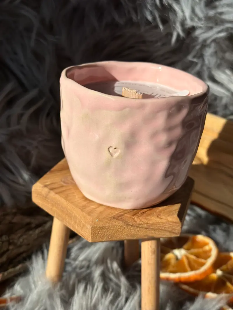 Lumanare soia parfumata Pink Heart