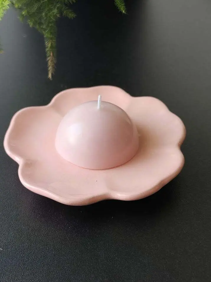 Lumânări tealight din ceară naturală de albine, roz - pachet 6 buc.