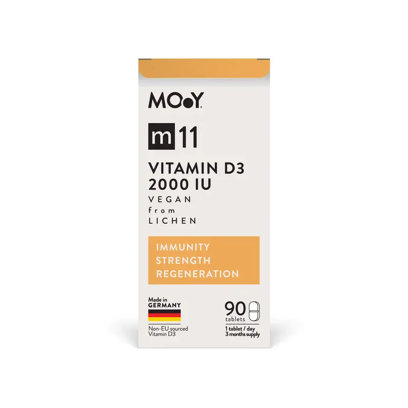 m11 Vegan Vitamin D3 2000 IU from lichen, 90 tablete, 45 g, Molecules of Youth, natural