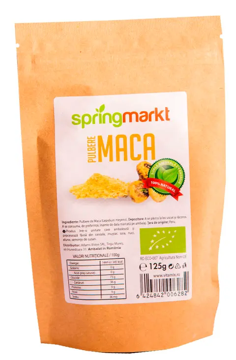 Maca pulbere ecologică 125 g – Springmarkt - Vitalitate zilnică