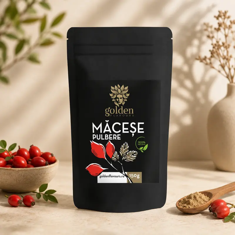 Măceșe Pulbere 100% Naturală, 150g | Golden Flavours