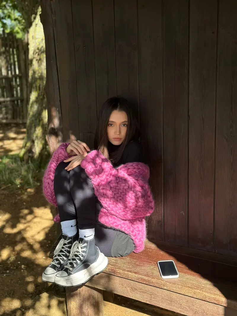 Magenta Chunky Wool Jacket