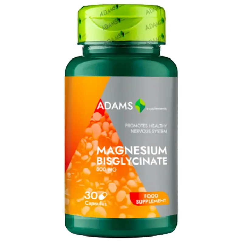 Magnesium Bisglycinate 800mg 30 capsule vegetale – Adams Vision