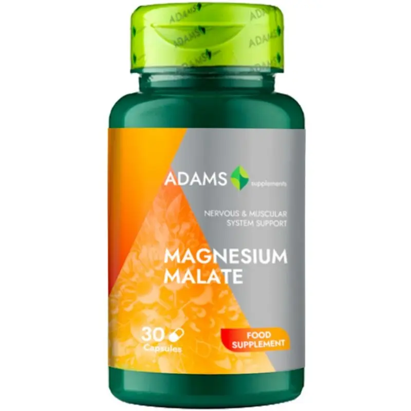 Magneziu Malat 30 capsule – Adams Vision - Energie și mușchi