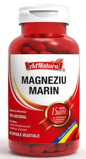 Magneziu marin 60 capsule – AdNatura - Mai puțină oboseală